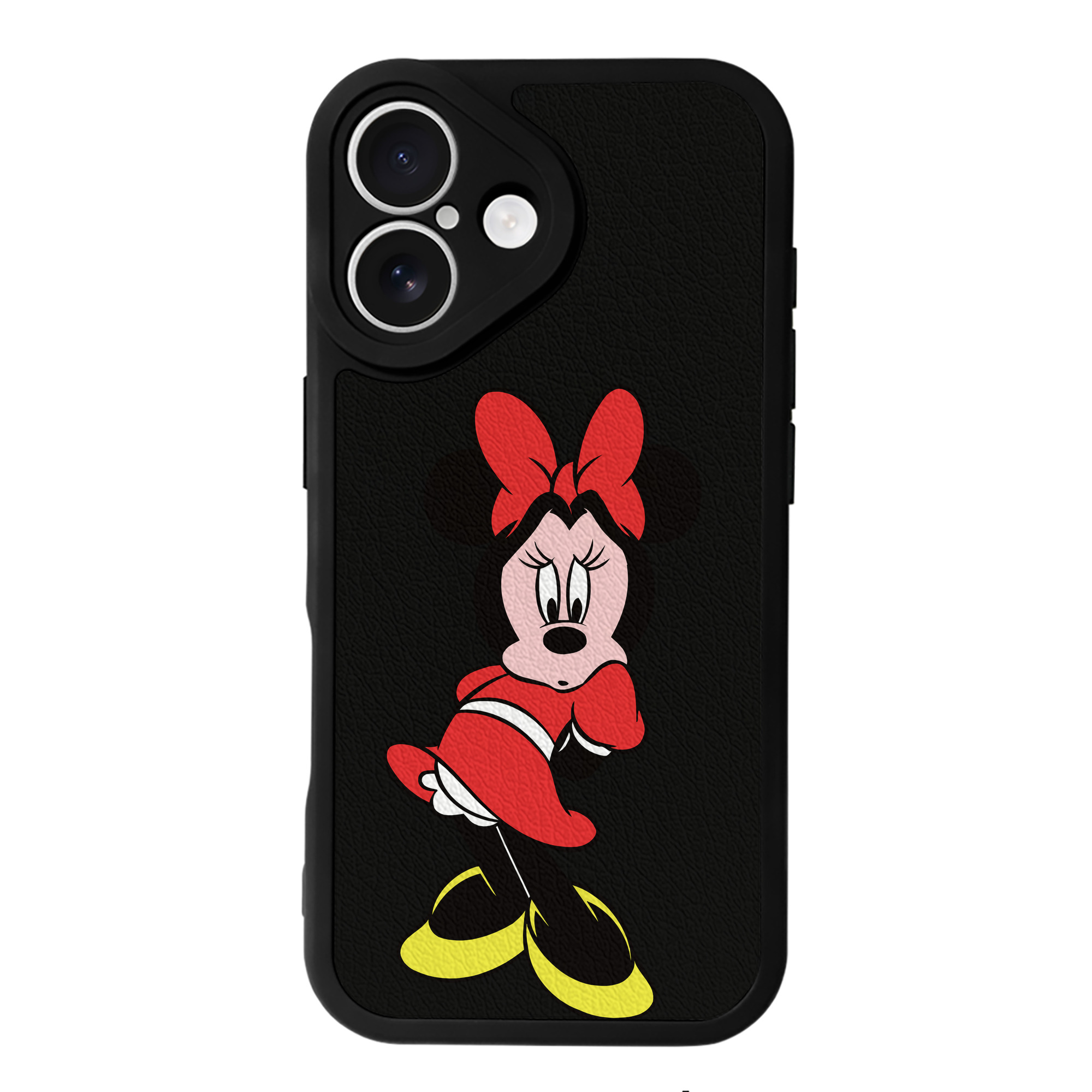 （画像用） ミッキーマウス Mickey Mouse 【iPhone 16シリーズ対応】シリコンスマホケース（レザー調） 材質：シリコン